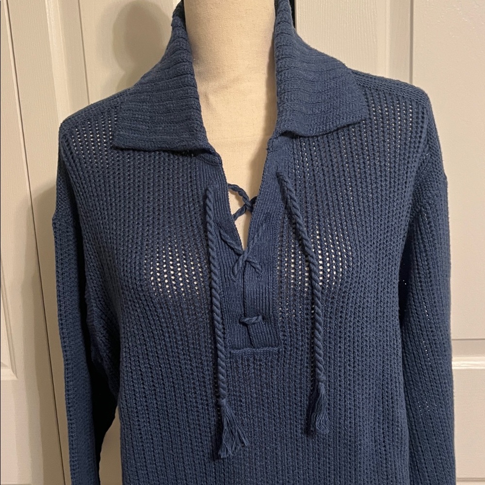 NWOT, NAUTICA JEANS COTTON SWEATER, BLUE COLOR SIZE L (SEE DESC. FOR DETAILS)